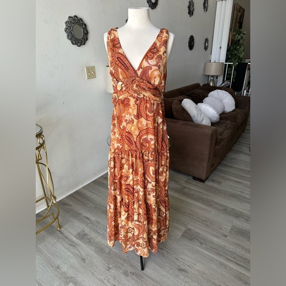 Taylor Bohemian Paisley Maxi Dress Sz 8